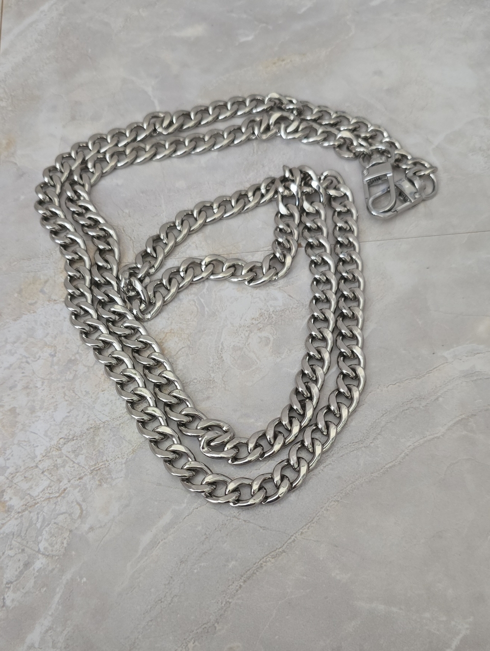 Handbag Cross-body Strap Silver Metal Chain 23 Inch Drop